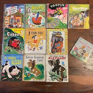 A Little Golden Book Collection Mixed Lot of 11 Books Lion Elephant Puppy